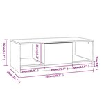 vidaXL Table basse gris béton 102x50x36 cm bois d'ingénierie