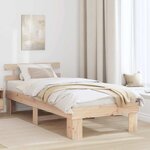 vidaXL Cadre de lit avec tête de lit 90x190 cm Bois Massif Pin