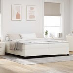 vidaXL Lit à ressorts Crème 200 x 200 cm Tissu en velours côtelé