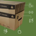 Pack and Move - Lot de 10 caisses en carton - 53 x 30 x 26 cm - Transport déménagement stockage