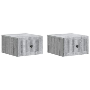 vidaXL Cabinet de chevet mural 2 Pièces Sonoma gris 33 x 34 5 x 20 cm