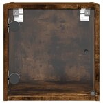 vidaXL Tables de chevet et portes vitrées 2 Pièces chêne fumé 35x37x35 cm