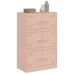 vidaXL Buffet rose 67x39x107 cm acier