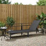 vidaXL Transat Noir 200 x 62 x 59 5 cm Textilène