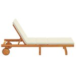 vidaXL Transat 1-personne Marron 63 x 199 x 85cm Bois d'acacia massif