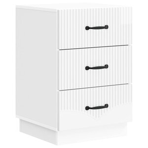 vidaXL Cabinet de chevet avec tiroir Blanc brillant 43 x 41 x 63 5 cm