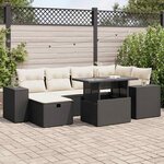 vidaXL Salon de jardin 8 Pièces avec coussins noir résine tressée