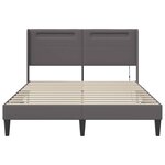 vidaXL Cadre de lit avec bandes LED Gris 140 x 200 cm Simili cuir