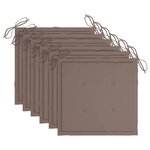 vidaXL Chaises de jardin avec coussins lot de 6 Bois d'acacia massif