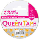 Ruban adhésif large Queen Tape 4 8 cm Pivoine Jaune
