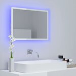 vidaXL Miroir à LED de bain Blanc brillant 60x8 5x37 cm Acrylique