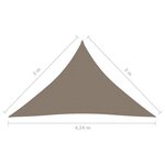 Vidaxl voile de parasol tissu oxford triangulaire 3x3x4 24 m taupe