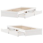 vidaXL Cadre de lit sans matelas blanc 75x190 cm bois de pin massif