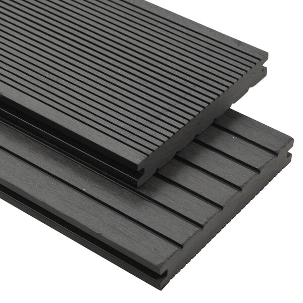 vidaXL Panneaux de terrasse WPC solides et accessoires 10 m² 4 m Gris