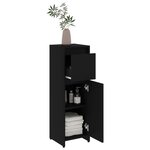 vidaXL Armoire de salle de bain Noir 30x30x95 cm Bois d'ingénierie