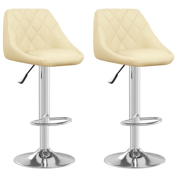 vidaXL Tabourets de bar lot de 2 crème similicuir