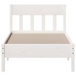 vidaXL Cadre de lit sans matelas blanc 75x190 cm bois de pin massif