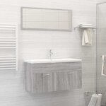 vidaXL Ensemble de meubles de salle de bain 2 Pièces Sonoma gris