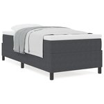 vidaXL Lit à ressorts gris foncé avec matelas  taille simple