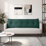 vidaXL Coussin de Dos Vert foncé 160 x 24 x 50 cm Velours