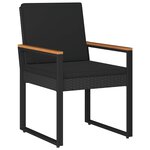 vidaXL Ensemble de meubles d'extérieur 3 Pièces Noir polyrotin