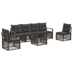 vidaXL Ensemble de canapé de jardin 7 Pièces Gris polyrotin