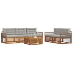 vidaXL Ensemble de canapés d'extérieur 6 Pièces Gris Naturel et Clair