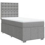 vidaXL Sommier à lattes de lit avec matelas Gris clair 100x200cm Tissu
