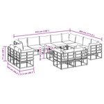 vidaXL Ensemble de canapé de jardin 13 Pièces Noir 70 x 70 x 32 cm