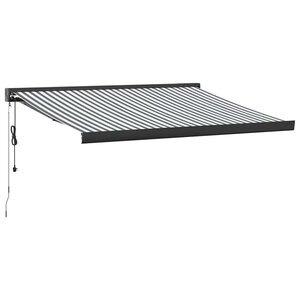 vidaXL Auvent rétractable anthracite et blanc 3 5x2 5m tissu/aluminium