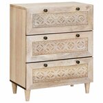 vidaXL Buffet 3 Pièces Blanc 60 x 33 x 75 cm bois de manguier massif
