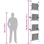 vidaXL Étagère à bottes télescopique avec barres Aluminium