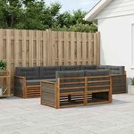 vidaXL Ensemble de canapés d'extérieur 7 Pièces Naturel et Anthracite
