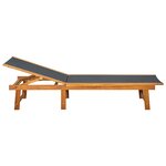 vidaXL Chaise longue Bois d'acacia solide et textilène