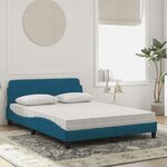vidaXL Lit avec matelas Dover bleu 140x200 cm velours