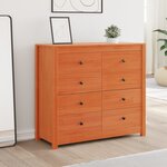 vidaXL Armoire latérale cire marron 100x40x90 cm bois de pin massif