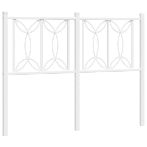 vidaXL Tête de lit métal blanc 120 cm