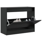 vidaXL Armoire à chaussures noir 80x34x63 cm bois d'ingénierie