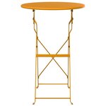 vidaXL Table bistrot Moutarde Ø50x71 cm Acier revêtu de poudre