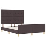 vidaXL Cadre de lit avec tête de lit Marron foncé 140 x 200 cm tissu