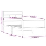 vidaXL Cadre de lit sans matelas chêne fumé 107x203 cm bois ingénierie