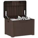 vidaXL Boîte de rangement de jardin marron 125 L PP