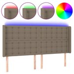 vidaXL Tête de lit à LED Taupe 203x16x118/128 cm Tissu