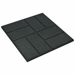 vidaXL Pierre de marchage 6 Pièces Noir 40 5 x 40 5 x 2 cm Caoutchouc