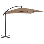 vidaXL Parasol en porte-à-faux avec poteau en acier 250x250 cm Taupe