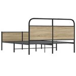 vidaXL Cadre de lit en métal sans matelas chêne fumé 160x200 cm