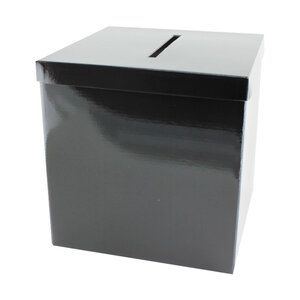 Urne en carton noir brillant 25x25x25cm