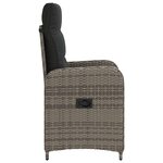 vidaXL Chaise de jardin inclinable Gris et Gris foncé