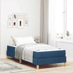 vidaXL Lit à ressorts Bleu  marron 80 x 200 cm Tissu  Bois Engineered