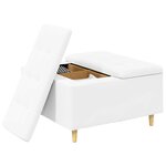 vidaXL Pouf de rangement Blanc 80 x 80 x 45 cm Simili cuir